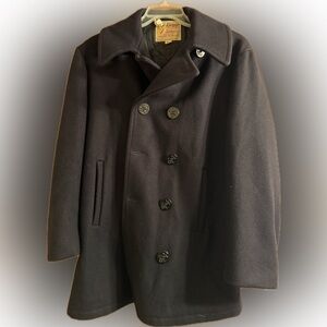 Vintage Fox Knapp Navy Wool Peacoat 40s